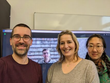 picture showing the 4 members of the project group. From left to right: Philipp Beckerle, Daniel Hauefle, Nele Rußwinkel, Stella Hao